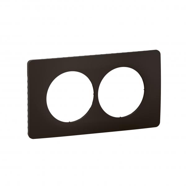 Photo Plaque de finition nouveau Cliane 2 postes spciale rnovation - Noir Mat | Ref : CP0106