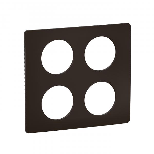 Photo Plaque de finition nouveau Cliane 2x2 postes - Noir Mat | Ref : CP0109
