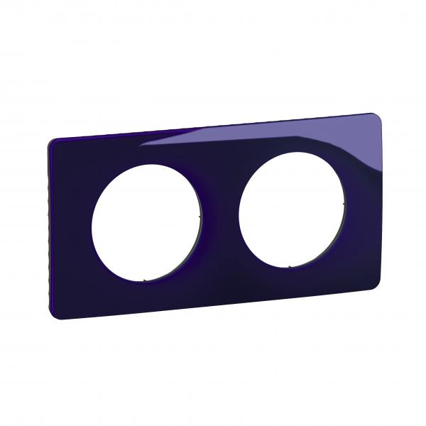 Photo Plaque de finition nouveau Cliane 2 postes - Bleu de Four | Ref : CP0302