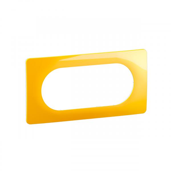 Photo Plaque de finition nouveau Cliane 4  5 modules - Jaune Safran | Ref : CP0408