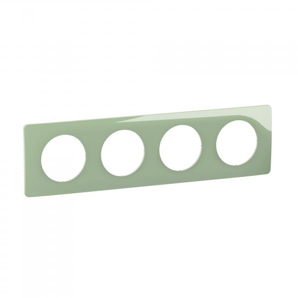 Photo Plaque de finition nouveau Cliane 4 postes - Vert Cladon | Ref : CP0504