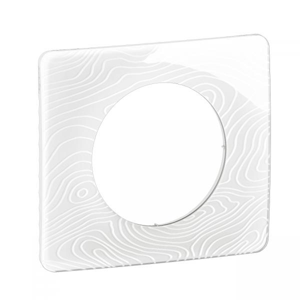 Photo Plaque de finition nouveau Cliane 1 poste - Blanc Relief | Ref : CP0601