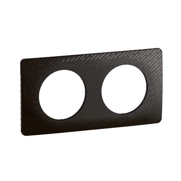 Photo Plaque de finition nouveau Cliane 2 postes - Noir Mtore | Ref : CP0702