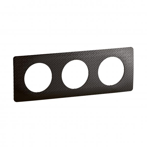 Photo Plaque de finition nouveau Cliane 3 postes - Noir Mtore | Ref : CP0703
