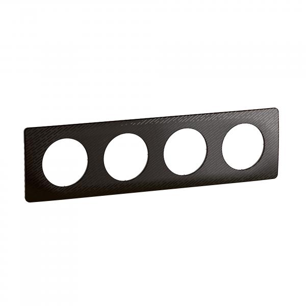 Photo Plaque de finition nouveau Cliane 4 postes - Noir Mtore | Ref : CP0704