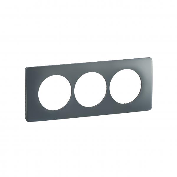 Photo Plaque de finition nouveau Cliane 3 postes spciale rnovation - Bleu Orage | Ref : CP0907