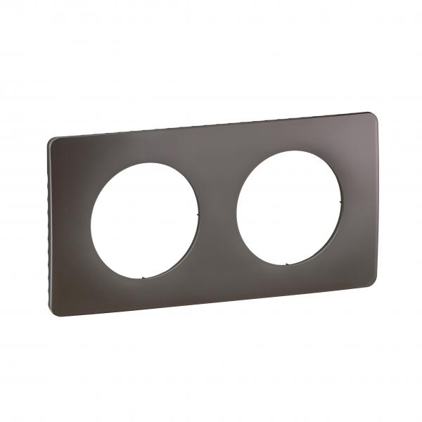 Photo Plaque de finition nouveau Cliane 2 postes - Gris Cendr | Ref : CP1002
