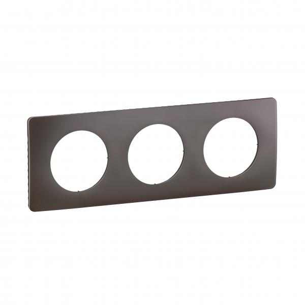 Photo Plaque de finition nouveau Cliane 3 postes - finition Gris Cendr | Ref : CP1003