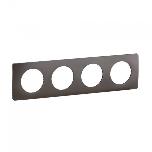 Photo Plaque de finition nouveau Cliane 4 postes - Gris Cendr | Ref : CP1004