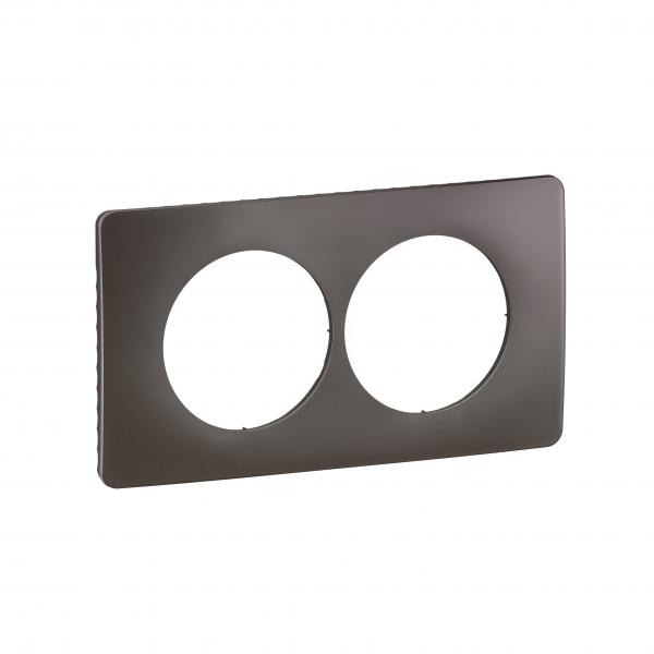 Photo Plaque de finition nouveau Cliane 2 postes spciale rnovation - Gris Cendr | Ref : CP1006