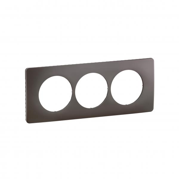 Photo Plaque de finition nouveau Cliane 3 postes spciale rnovation - Gris Cendr | Ref : CP1007