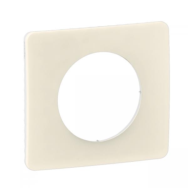 Photo Plaque de finition nouveau Cliane 1 poste - Blanc Amande | Ref : CP1101