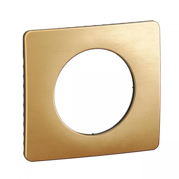 Photo Plaque de finition nouveau Cliane 1 poste - Laiton Satin | Ref : CP1201