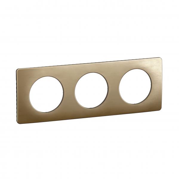 Photo Plaque de finition nouveau Cliane 3 postes - Bronze Satin | Ref : CP1603