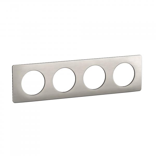 Photo Plaque de finition nouveau Cliane 4 postes - Alu Satin | Ref : CP1704