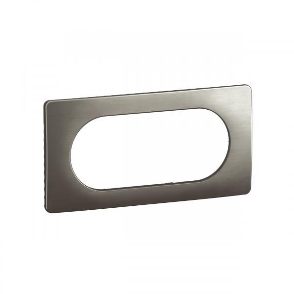 Photo Plaque de finition nouveau Cliane 4  5 modules - Acier Satin | Ref : CP1808