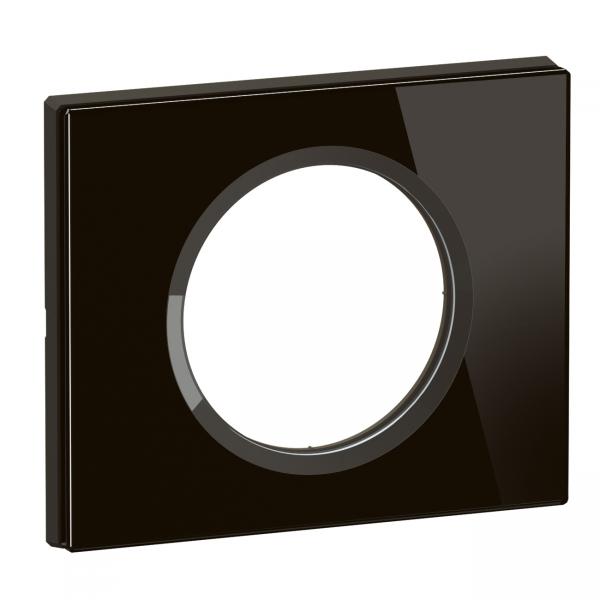 Photo Plaque de finition nouveau Cliane 1 poste - Verre Onyx Noir | Ref : CP1901