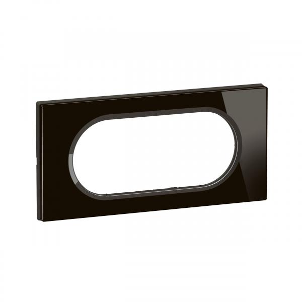 Photo Plaque de finition nouveau Cliane 4  5 modules - Verre Onyx Noir | Ref : CP1908