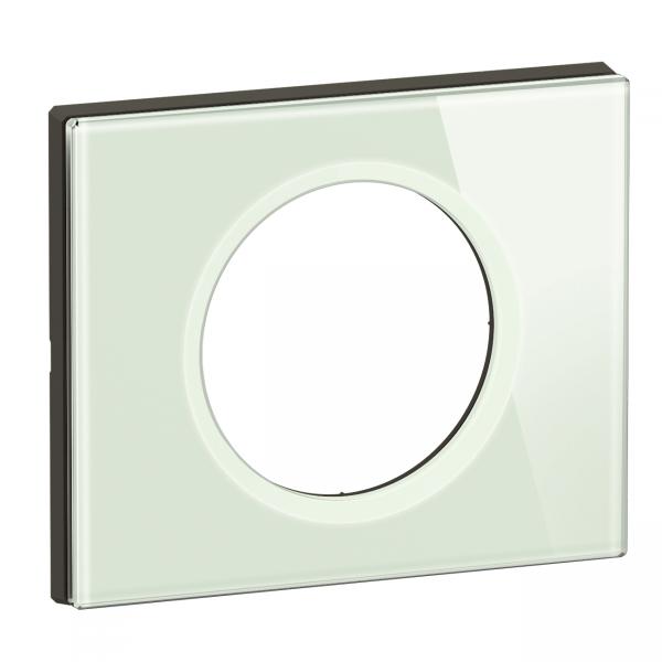 Photo Plaque de finition nouveau Céliane 1 poste - Verre Opale Blanc | Ref : CP2001