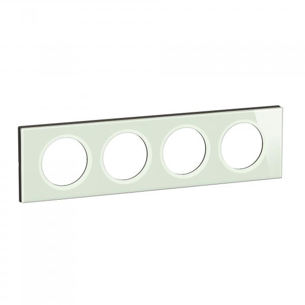 Photo Plaque de finition nouveau Cliane 4 postes - Verre Opale Blanc | Ref : CP2004