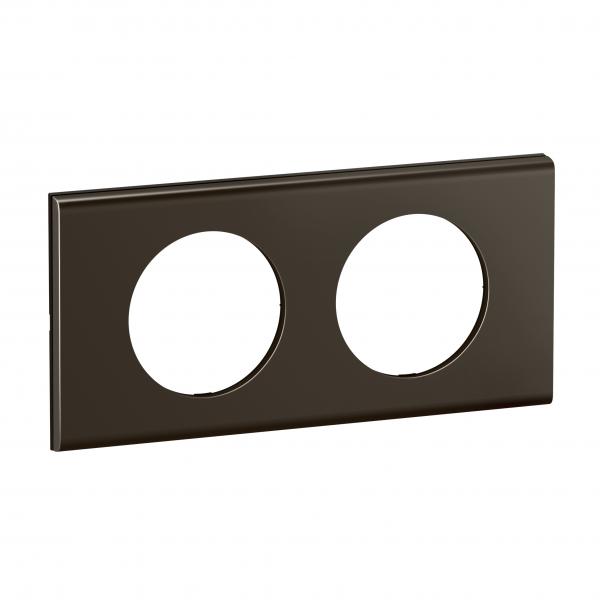 Photo Plaque de finition nouveau Cliane 2 postes - Nickel Sombre Satin | Ref : CP2202