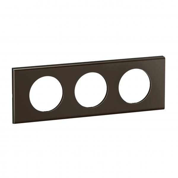 Photo Plaque de finition nouveau Cliane 3 postes - Nickel Sombre Satin | Ref : CP2203