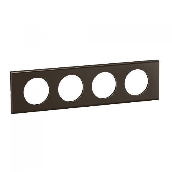 Photo Plaque de finition nouveau Cliane 4 postes - Nickel Sombre Satin | Ref : CP2204