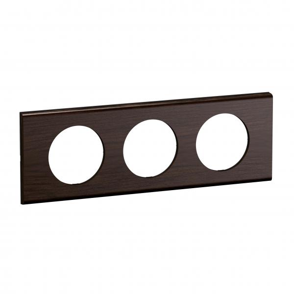 Photo Plaque de finition nouveau Cliane 3 postes - finition Frne Wengu | Ref : CP2503