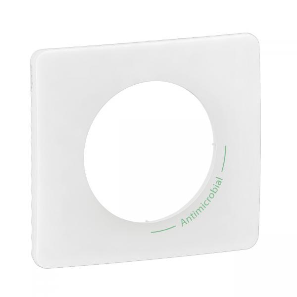 Photo Plaque de finition nouveau Cliane 1 poste - Blanc antimicrobien | Ref : CP2601
