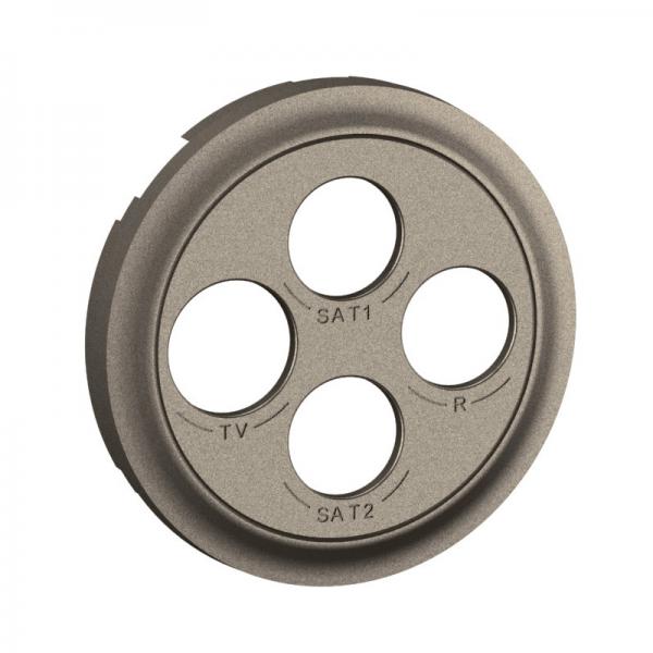 Photo Enjoliveur prise TV-R-SAT-SAT 2 cbles nouveau Cliane - Titanium | Ref : CT0393