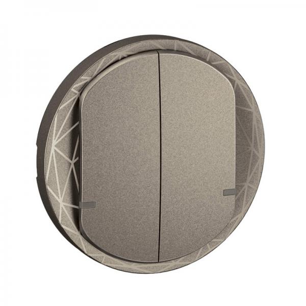 Photo Enjoliveur interrupteur double nouveau Céliane with Netatmo - Titanium | Ref : CT1415