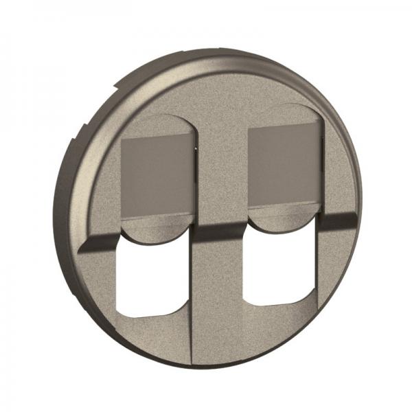 Photo Enjoliveur prise double RJ45 nouveau Cliane - Titanium | Ref : CT2346