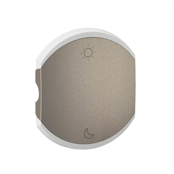 Photo Enjoliveur de finition 1 touche (2 modules) Cliane avec symbole Lever/Coucher pour mcanismes BUS/SCS et BUS/KNX - finition Titanium | Ref : CT6503