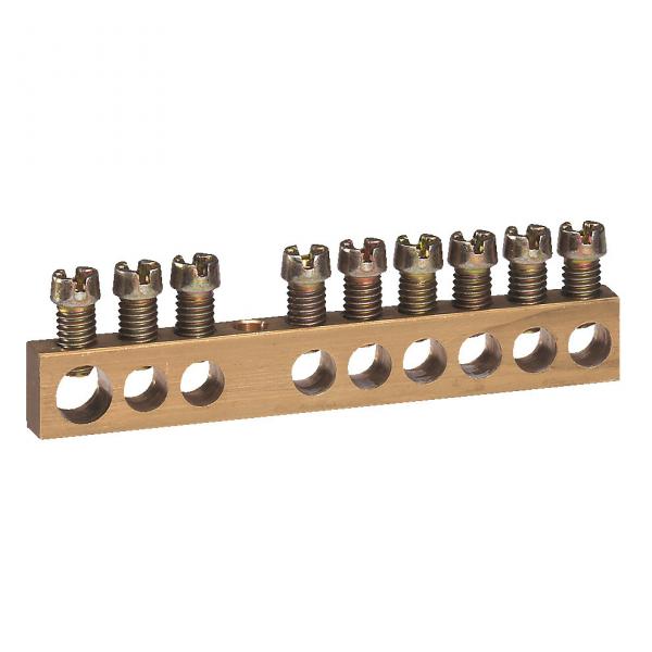 Vignette 2 produit Bornier de rpartition nu  visser - 1 connexion 6mm  25mm - longueur 192mm | Ref : 004807