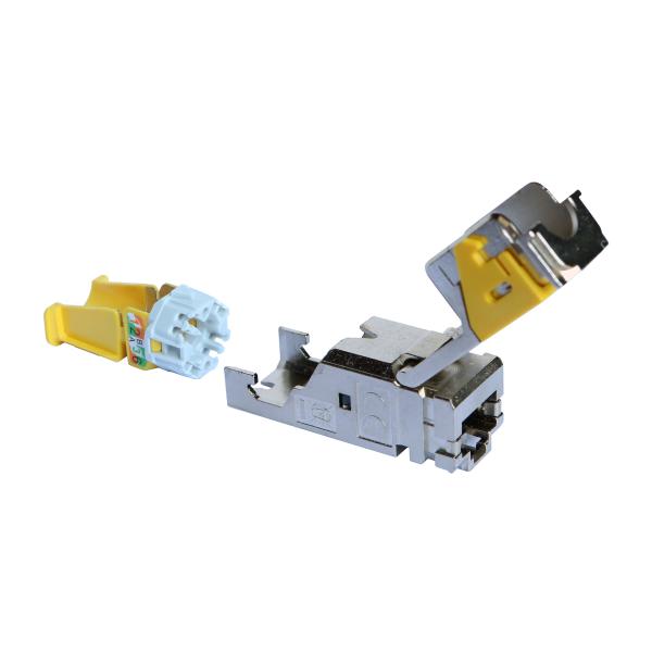 Vignette 2 produit Lot de 6 connecteurs RJ45 cat.6A LCS pour panneau brassage STP droit et angle | Ref : 033775