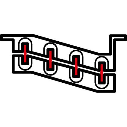 Vignette 2 produit Support isolant 1 barre par p�le pour barres cuivre plates ou en C en position d�cal�e jusqu'� 1000A | Ref : 037321