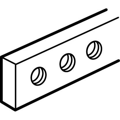 Vignette 2 produit Barre cuivre  trous tarauds 12x4mm  -  160A admissibles  -  longueur 990mm | Ref : 037389