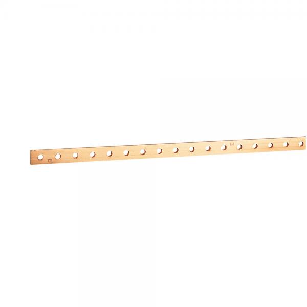 Vignette 2 produit Barre cuivre plate rigide � trous taraud�s section 15x4mm  -  200A ou 160A admissibles  -  longueur  | Ref : 037433