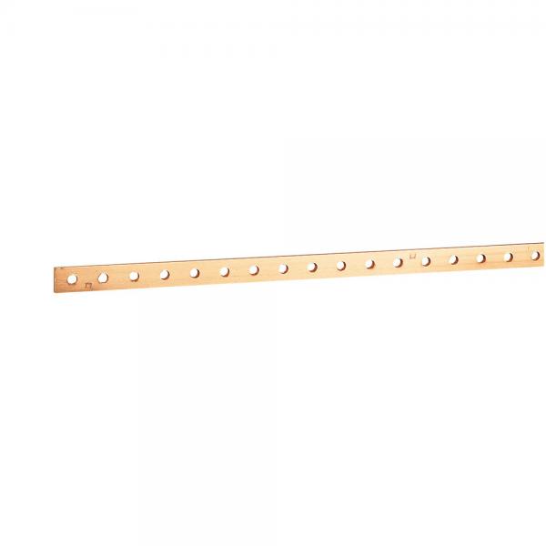 Vignette 2 produit Barre cuivre plate rigide � trous taraud�s section 25x4mm  -  280A ou 250A admissibles  -  longueur  | Ref : 037438