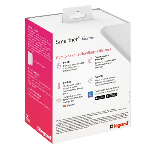 Vignette 2 produit Thermostat Smarther with Netatmo connecté saillie - blanc | Ref : 049040