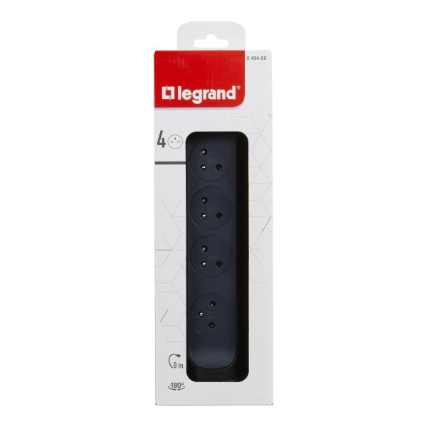 Vignette 2 produit Rallonge 4x2P+T Surface avec interrupteur sans cordon - noir/gris foncé | Ref : 049466