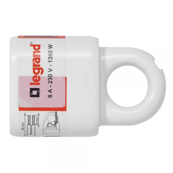 Vignette 2 produit Prolongateur plastique 2P 6A avec anneau d\'extraction - blanc | Ref : 050166