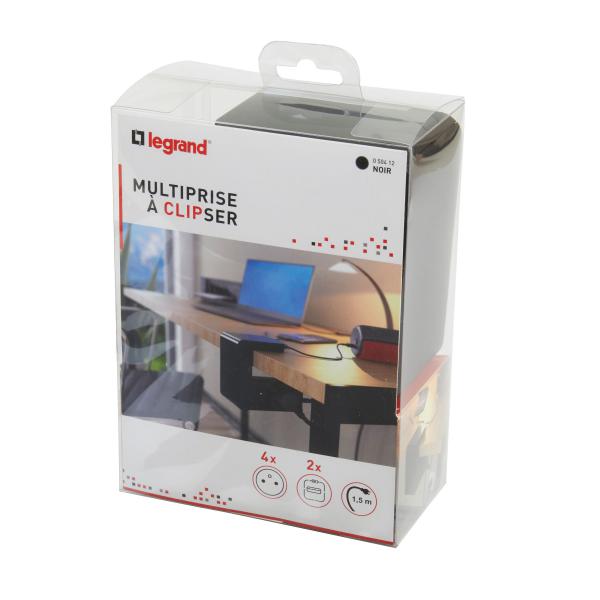Vignette 2 produit Rallonge multiprise clipsable avec 4 prises 2P+T , 2 ports USB Type - A et un interrupteur lumineux  | Ref : 050412