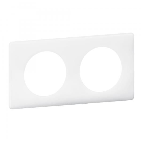 Vignette 2 produit Plaque Cliane Laqu 2 postes  -  finition Blanc | Ref : 066632