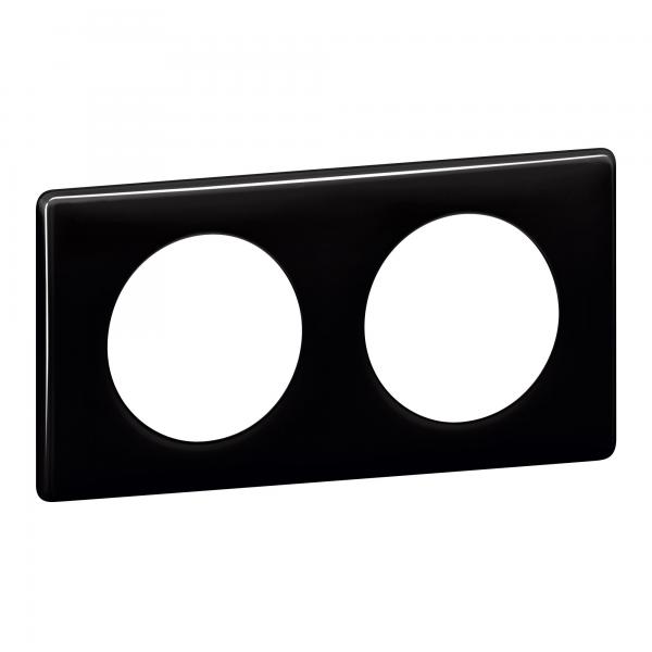 Vignette 2 produit Plaque Céliane Laqué 2 postes - finition Noir | Ref : 066682