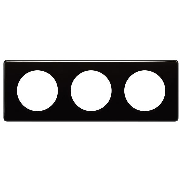 Vignette 2 produit Plaque Cliane Laqu 3 postes  -  finition Noir | Ref : 066683