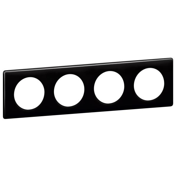 Vignette 2 produit Plaque Cliane Laqu 4 postes  -  finition Noir | Ref : 066684