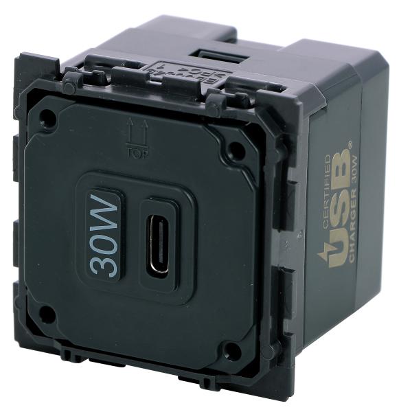 Vignette 2 produit Prise simple USB Cliane Type-C 3A 30W power delivery | Ref : 067467