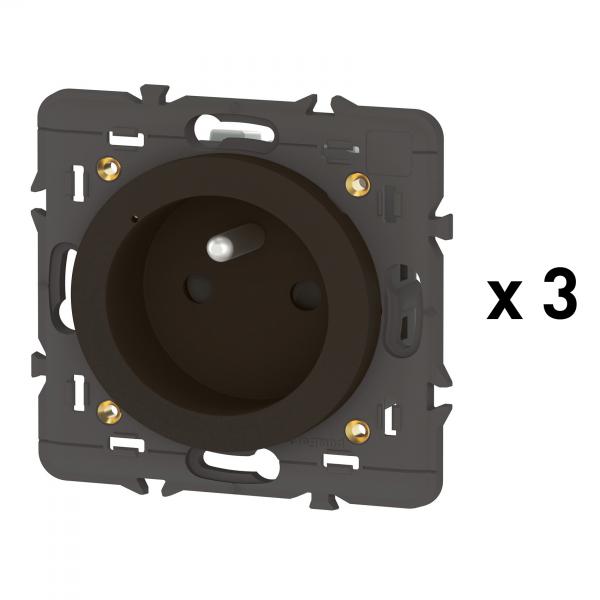 Vignette 2 produit Pack 3 prises connectes Cliane with Netatmo 16A sans plaque graphite | Ref : 067645A