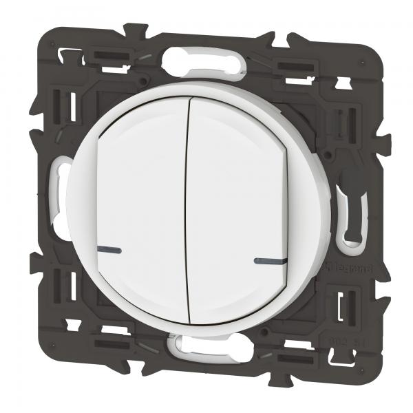 Vignette 2 produit Interrupteur double avec Neutre connect Cliane with Netatmo sans plaque blanc | Ref : 067722A